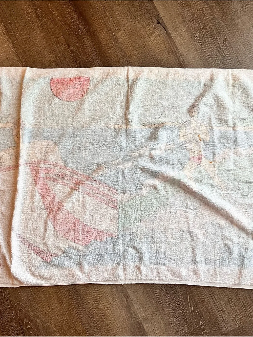 VTG Leshner beach towel water ski boat #retro